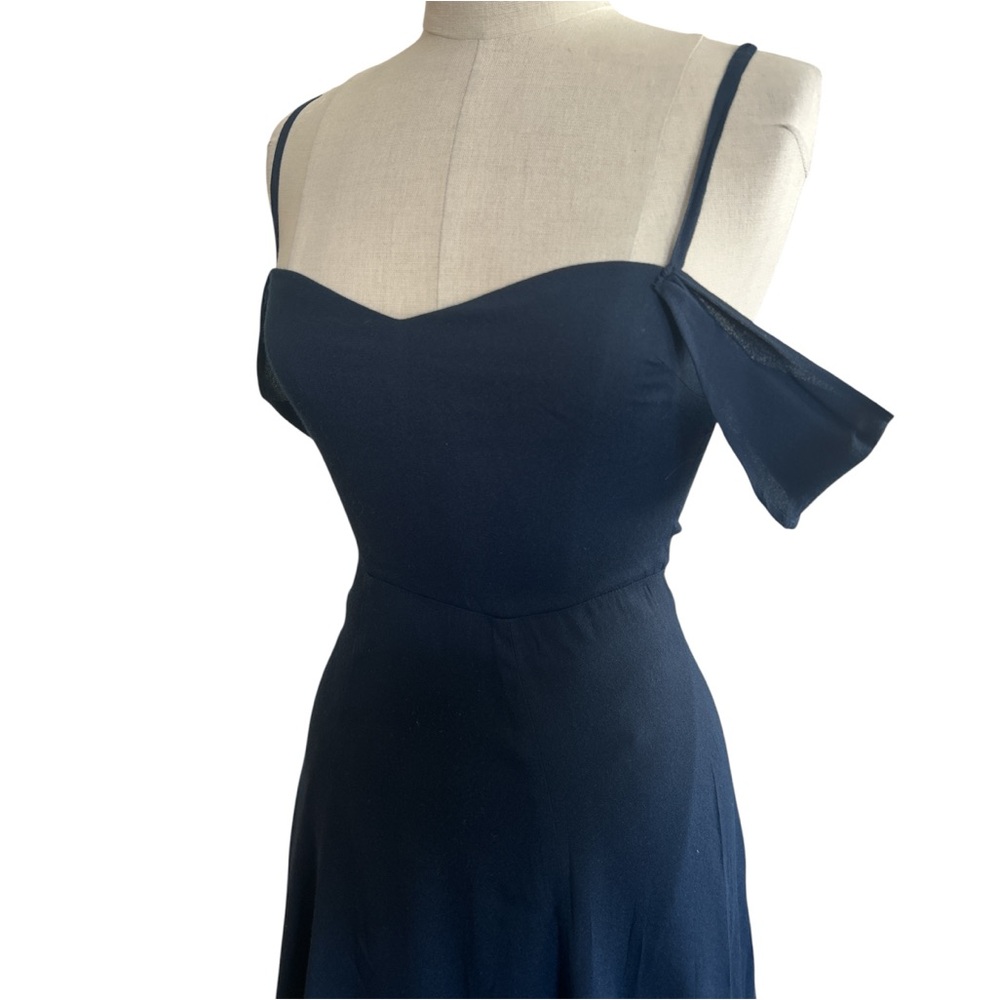 Reformation Poppy Formal Maxi Dress in Navy Blue Size 0 Wedding Guest Prom - Picture 6 of 10